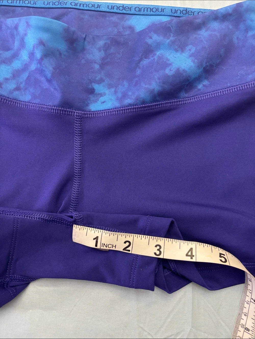 Under Armour Purple Women's Bike Shorts with Blue Patterned Waistband